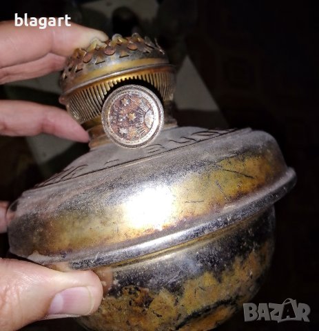 Стара метална,газена  лампа-Будапещa, снимка 2 - Антикварни и старинни предмети - 41145591