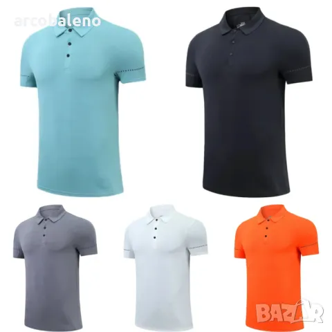 Бързосъхнеща мъжка поло риза с къс ръкав, 5цвята 