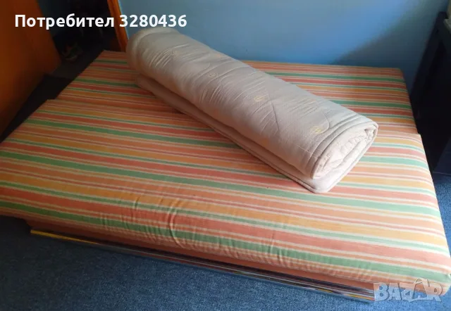 Практичен разгъваем диван от масивно дърво с ракла + допълнително шалте, снимка 4 - Дивани и мека мебел - 55935355