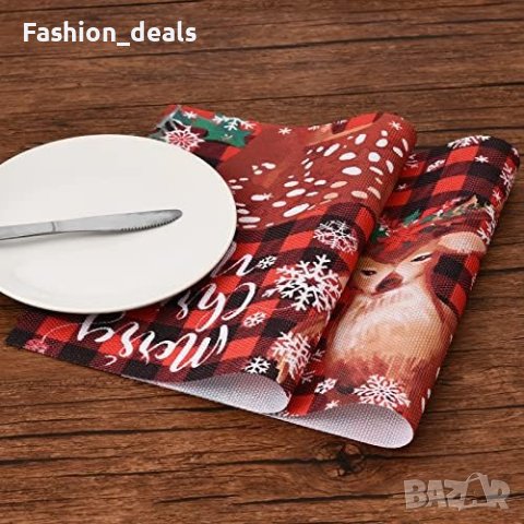 Нови Коледни Подложки за Маса 6 броя, Термоустойчиви, PVC, Дизайн С Елен, снимка 6 - Декорация за дома - 42698208