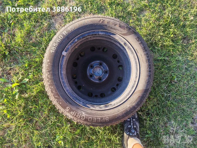 4 зимни гуми 185/60 R15 със стоманени джанти, снимка 3 - Гуми и джанти - 55871459