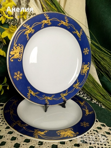 Коледни 6 чинии Wunsiedel Bavaria , снимка 3 - Чинии - 52742116