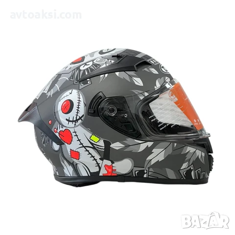 Каска за мотор Matt Grey 108-12, снимка 4 - Аксесоари и консумативи - 50975729