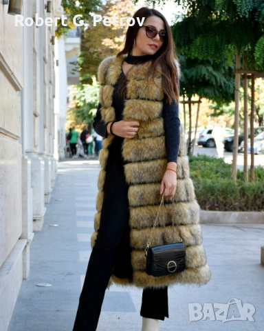 Дълъг дамски зимен елек, снимка 3 - Якета - 51965456