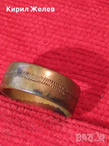 СТАРИННА ВЪЗРОЖДЕНСКА БРОНЗОВА РЪЧНО ГРАВИРАНА ХАЛКА ПРЪСТЕН 74261, снимка 5 - Антикварни и старинни предмети - 30287228