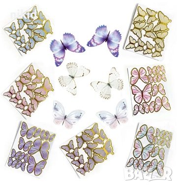 10 бр картонени пеперуди украса декор за торта мъфини кексчета, снимка 4 - Други - 44247394