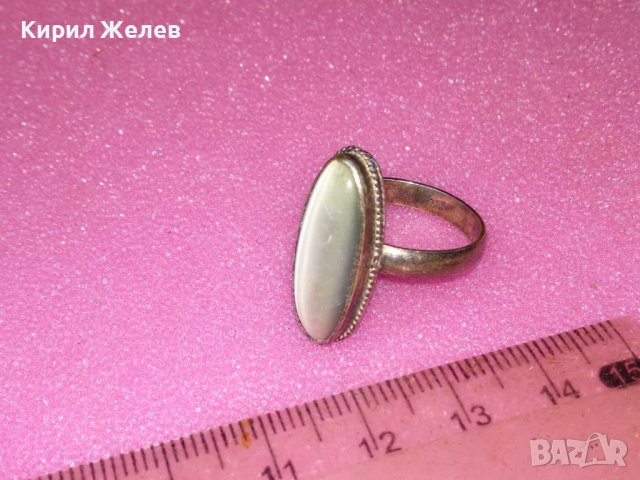 СТАР с ЛУНЕН КАМЪК СРЕБЪРЕН ПРЪСТЕН ВИСОКА ПРОБА СРЕБО 925 РЪЧНА РЕТРО АР ДЕКО ИЗРАБОТКА 41903, снимка 7 - Антикварни и старинни предмети - 44391361