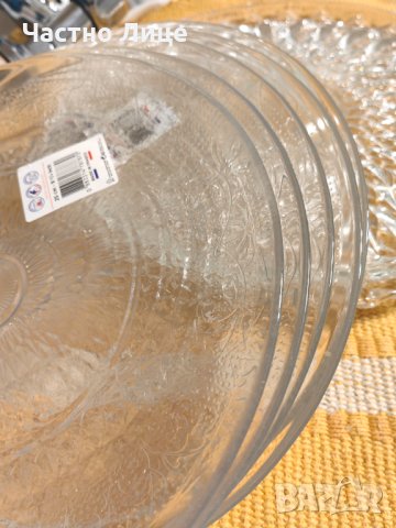 НОВИ! 5 Прекрасни Чинии Duralex + 2 Разкошни Кристални Плата, снимка 7 - Чинии - 41888148