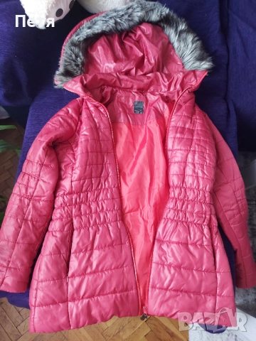 Дамско зимно яке цвят диня