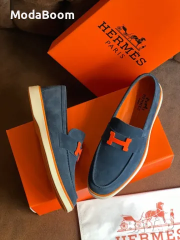 Hermes естествена кожа мъжки официални обувки два цвята , снимка 2 - Официални обувки - 48251751