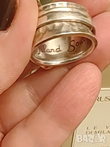 ISLAND SOUL марков масивен сребърен пръстен ръчна изработка естествени камъни , снимка 3 - Пръстени - 50037751