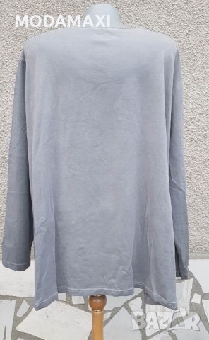 4XL Сива  блуза с дантела, снимка 6 - Блузи с дълъг ръкав и пуловери - 36174035