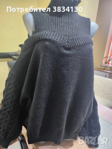 Дамски пуловер с голо рамо, снимка 3 - Блузи с дълъг ръкав и пуловери - 52065419