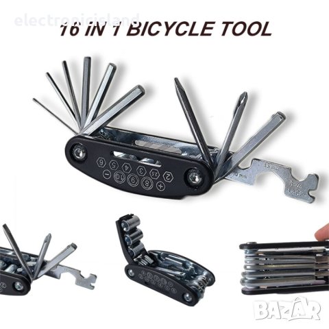 Мултифункционален инструмент ключ, отвертка за ремонт на колело, велосипед..., снимка 1 - Аксесоари за велосипеди - 41716504