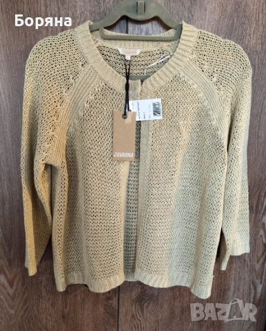 Zavanna нова къса жилетка плетиво с брошка тип Max Mara, снимка 7 - Жилетки - 53724956