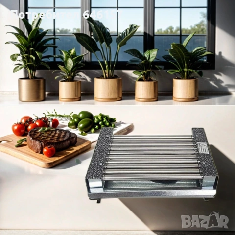 Електрическа скара, 1600W, неръждаеми тръби без капак