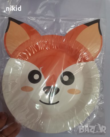 Горски животни лисица лисичка 6 бр големи парти чинии чинийки 