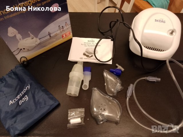 Компресорен инхалатор с две маски Scala SC 145, снимка 1