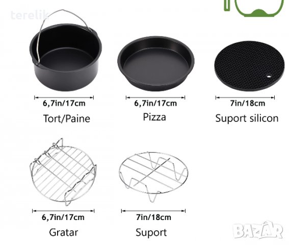 Нови Промо air fryer Универсален Комплект аксесоари 11 части за фритюрник с горещ въздух от вносител, снимка 2 - Фритюрници - 39848791