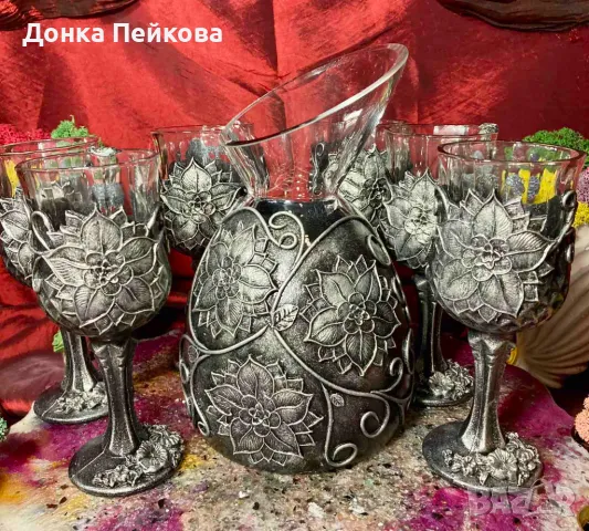 Сервиз за вино от 7 части в сребро