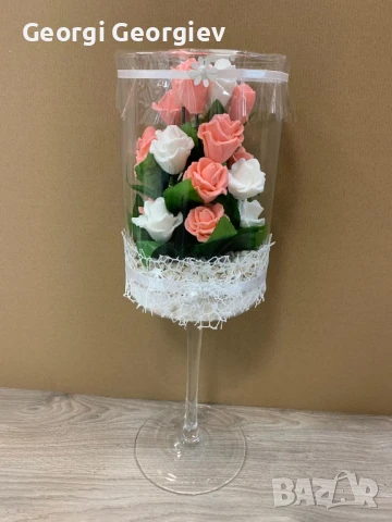 цветя изработени с глицеринов ароматен сапун 