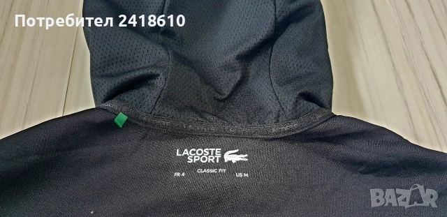 Lacoste Sport Classic Fit Full Zip Hoodie Mens Size 4 - M ОРИГИНАЛ! Мъжка Качулка с цял цип!, снимка 2 - Спортни дрехи, екипи - 53594537
