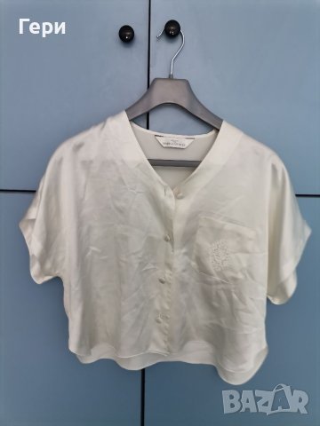 Сатенена риза в екрю на Маркс енд Спенсър, снимка 1