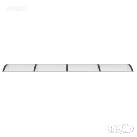 vidaXL Навес за врата, черно и прозрачно, 400x75 см, поликарбонат, снимка 4 - Врати за баня - 56146242