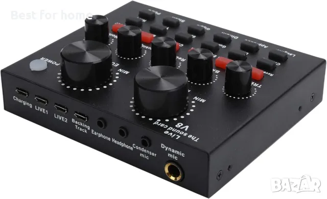 V8 аудио USB външна звукова карта от VBESTLIFE, снимка 7 - Ресийвъри, усилватели, смесителни пултове - 47552618