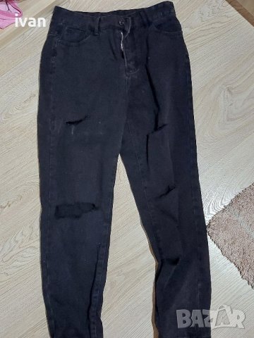 Черни дънки с пламъци 