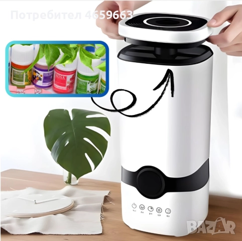 Ултразвуков овлажнител на въздуха с йонизация и ароматерапия Ruhhy, автоматичен