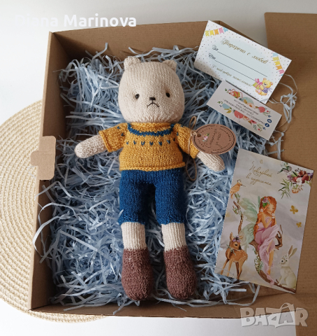 Мече с блузка и панталонки, плетени играчки, играчка ръчна изработка, плетено мече, снимка 8 - Други - 44602135