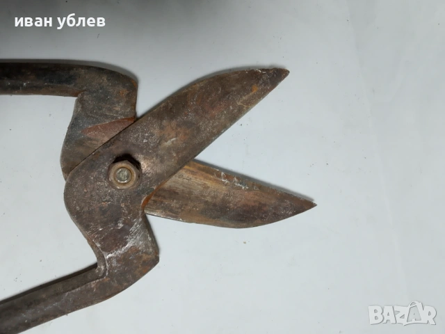 стара кована ножица за ламарина, снимка 4 - Антикварни и старинни предмети - 53733747