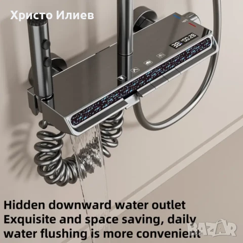 Душ система със светещ смесител Лед LED дисплей 4 функции бутони функция дъжд, снимка 3 - Смесители - 51417362