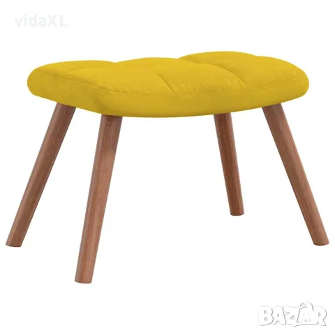 vidaXL Люлеещ се стол с табуретка, горчица, кадифе, снимка 8 - Столове - 56146922