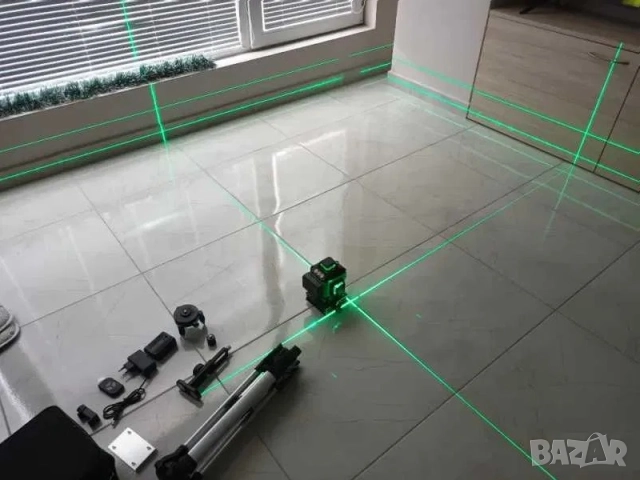 Лазерен нивелир 16 линии + 2 батерии, дистанционно, трипод 1м, IP54, снимка 2 - Други - 52959957