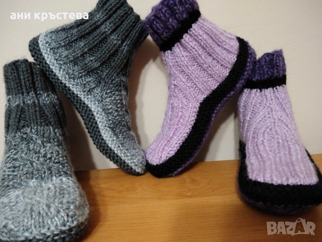 безшевни удобни ръчно плетени терлички , снимка 10 - Други - 41222697