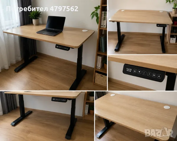 Електрическо регулируемо бюро ChairPro Ergo Desk Basic (118x68 см) – Като ново!, снимка 5 - Бюра - 55223122