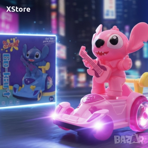 Светеща количка със Stitch – играчката, която движи въображението, снимка 2 - Коли, камиони, мотори, писти - 51853099