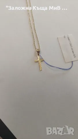 Златен синджир с кръстче 14к, 2,19гр 0.5гр, снимка 3 - Колиета, медальони, синджири - 48322925