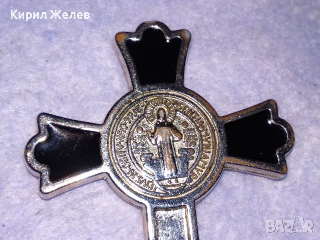 ГОЛЯМ СТИЛЕН СРЕБРИСТ МЕСИНГОВ КЕЛТСКИ ТИП ДВУСТРАНЕН КРЪСТ с НУЖДА от ЛЕКА РЕСТАВРАЦИЯ 38651, снимка 8 - Други - 41681794