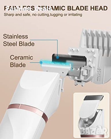 Нова Електрическа дамска самобръсначка Тример безболезнено обезкосмяване, снимка 6 - Електрически самобръсначки - 40680135