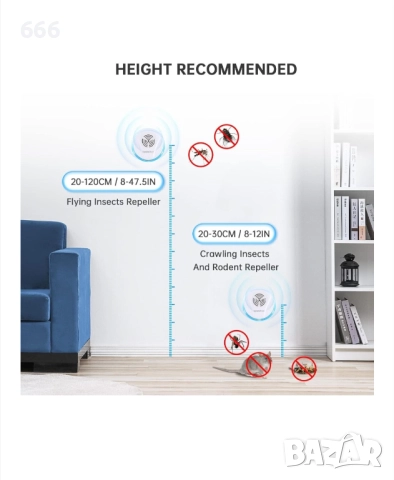 Ултразвуков уред за борба с вредители, опаковка от 6 части, снимка 6 - Друга електроника - 52906395