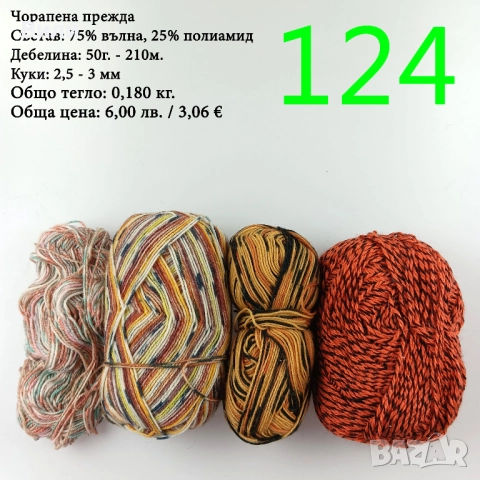 Евтини прежди в малки количества - нови и остатъци , снимка 10 - Други - 52029847