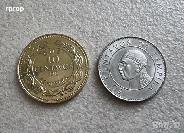 Монети. Хондурас . 10 и 50 центавос.  1990,1999 година.