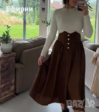 Елегантна пола, Ефектна пола, Миди пола, Черна пола, Бежова пола, Ретро пола, снимка 2 - Поли - 47326034