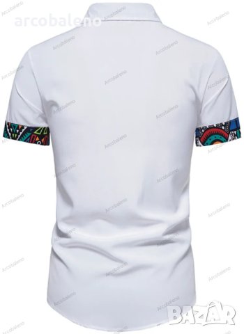 Мъжка лятна модна риза с къс ръкав Colorblock, 2цвята - 023, снимка 4 - Ризи - 41309222
