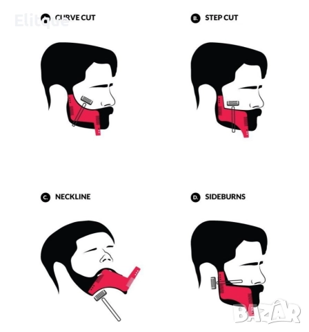 Инструмент и шаблон за оформяне на брада с двоен гребен, снимка 8 - Други - 52865955