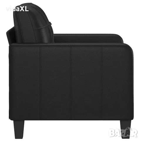 vidaXL Кресло, черно, 60 см, изкуствена кожа, снимка 4 - Дивани и мека мебел - 56147309