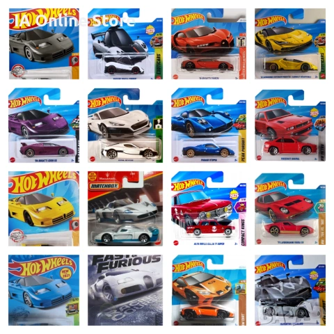 Hot Wheels Bugatti Chiron/Veyron, Lamborghini, Maserati, Pagani, Alfa